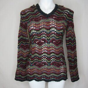 Royal Robbins Multi Color Loose Knit Hooded Sweater Women's XS XSmall